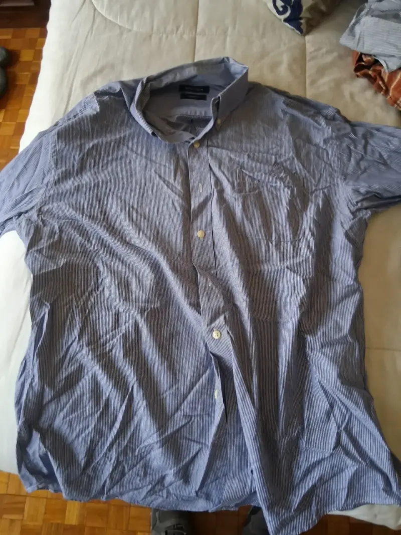 Camisa a rayas azul nautica L