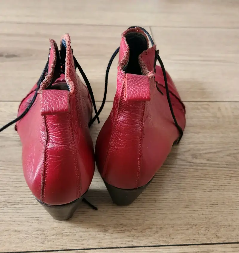 Botines rojos de cuero vintage - 4
