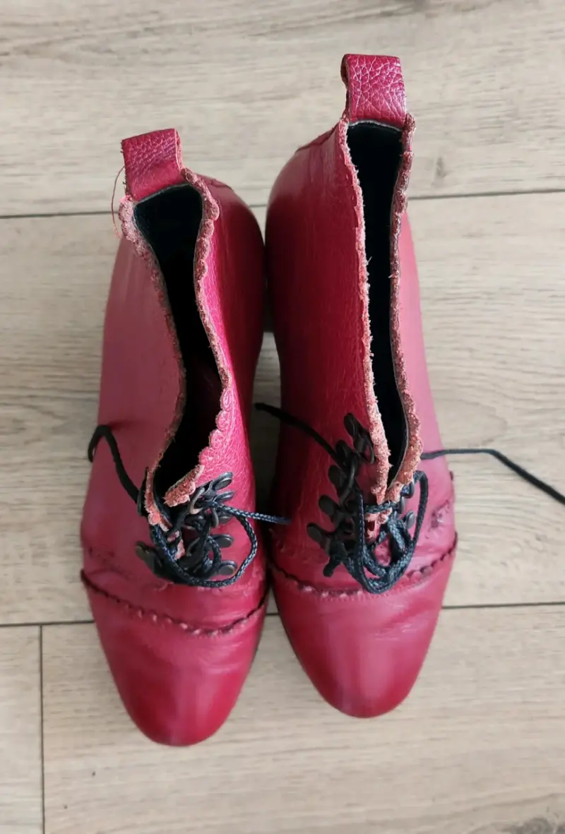 Botines rojos de cuero vintage - 5