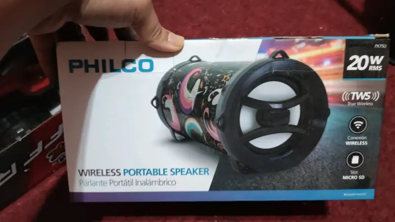 Parlante portátil inalámbrico Philco