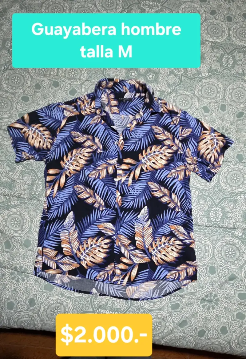 Guayabera estampada hombre
