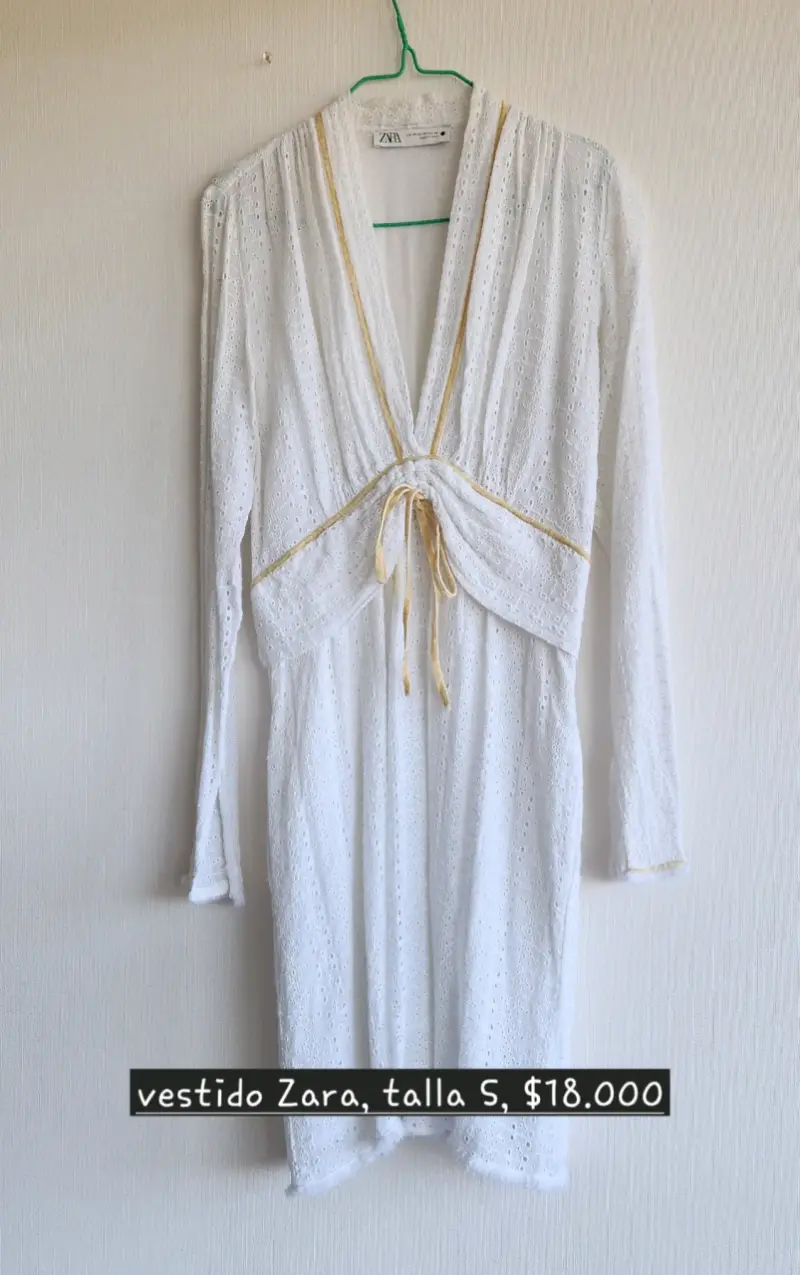 Vestido blanco Zara encaje - 1
