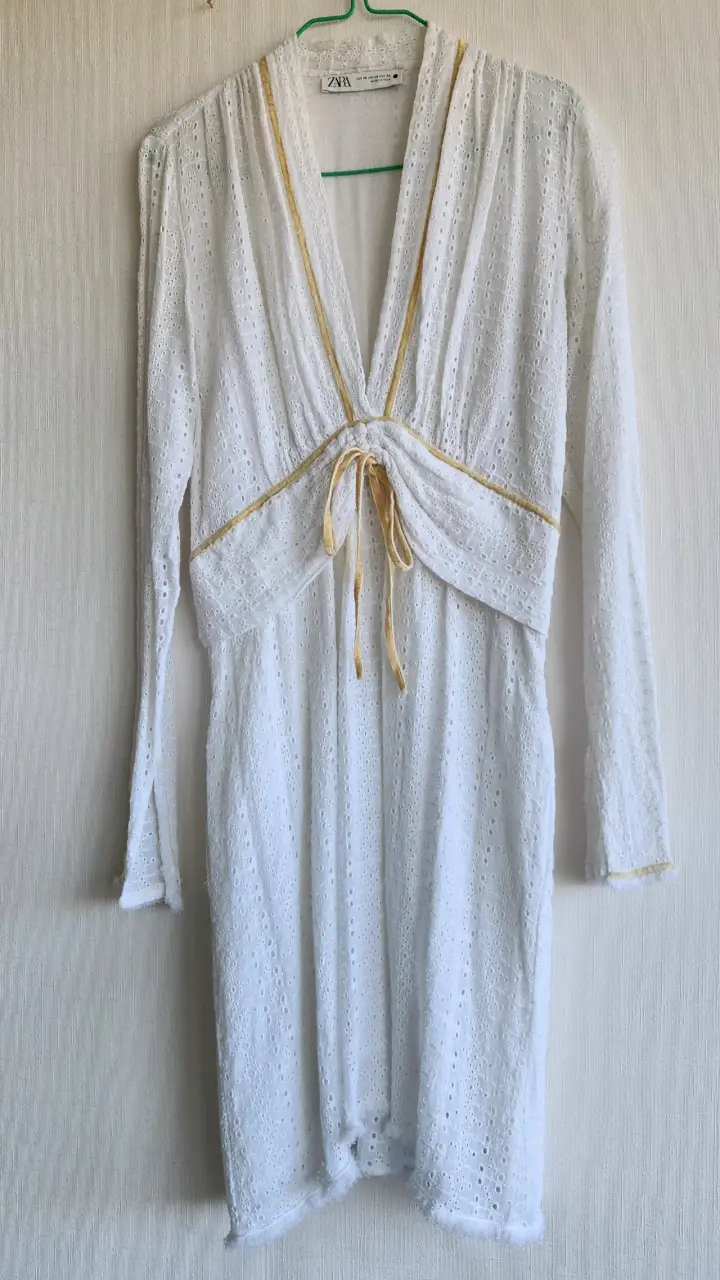 Vestido blanco Zara encaje - 2