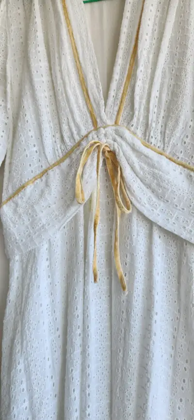 Vestido blanco Zara encaje - miniatura 4