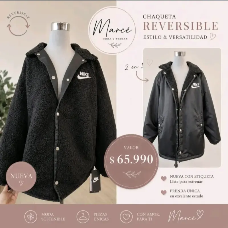 Chaqueta reversible negra Nike