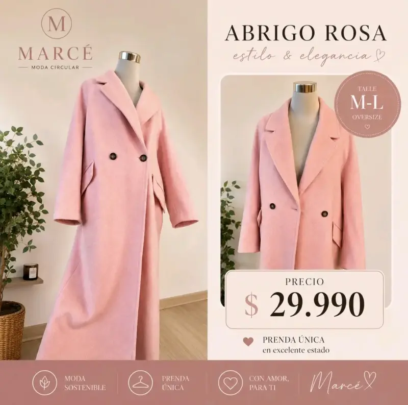 Abrigo rosa oversized