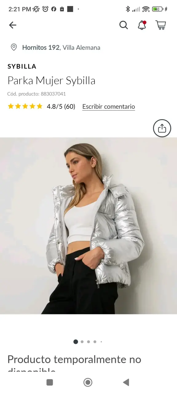 Parka Mujer Plateada Sybilla - 1