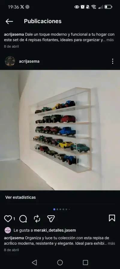Repisa de acrílico para autitos - miniatura 1