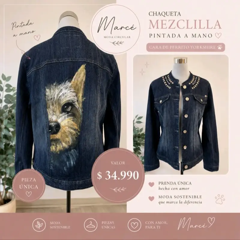 Chaqueta de mezclilla pintada a mano