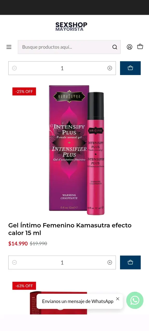 Gel Íntimo Femenino Kamasutra 15 ml