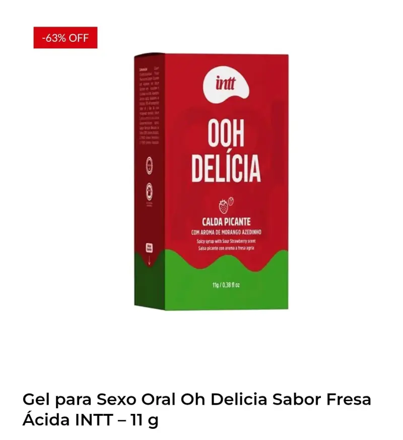 Gel Oh Delicia Sabor Fresa Ácida