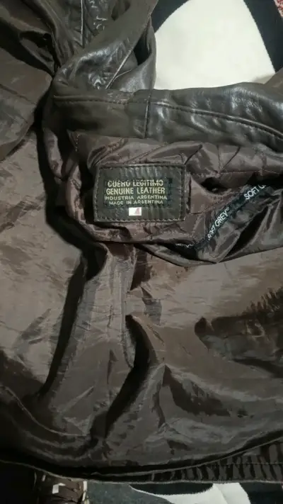 Chaqueta de cuero marrón - miniatura 3