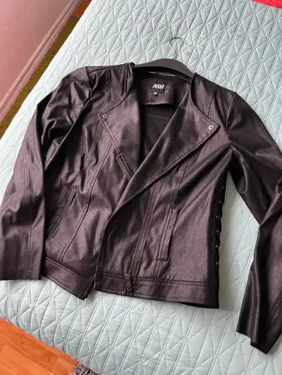 Chaqueta negra estilo biker ash talla 38 - miniatura 1