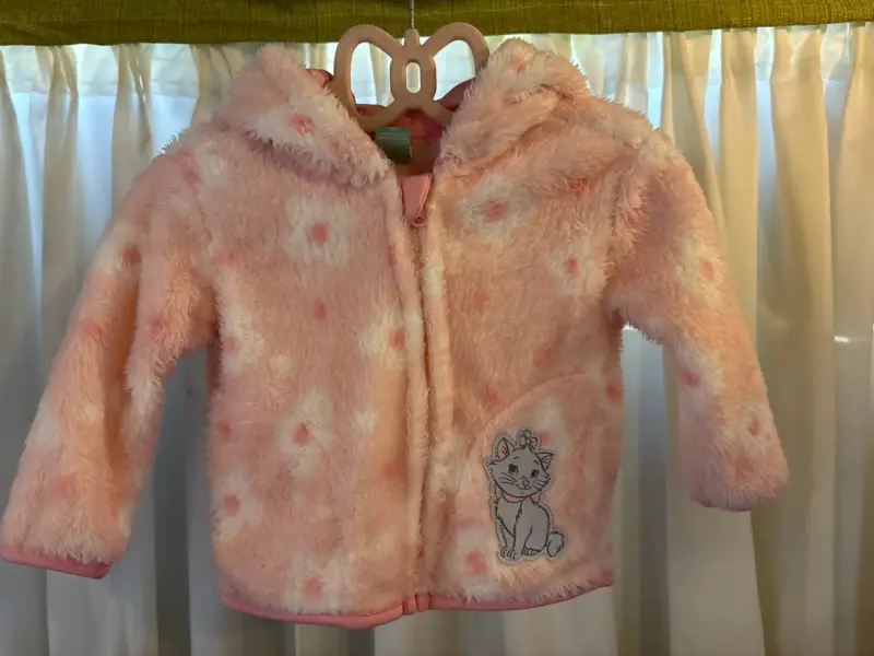 Chaqueta peluda rosa para niña - 1