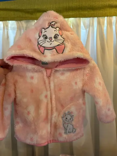 Chaqueta peluda rosa para niña - miniatura 2
