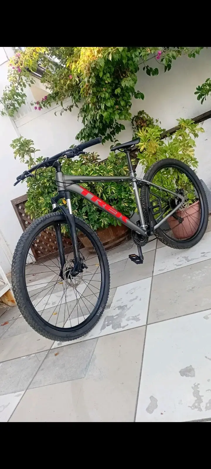 Bicicleta de montaña gris Trek