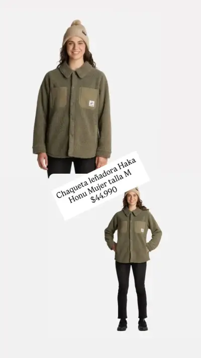Chaqueta de lana verde oliva Haka Honu nueva M - miniatura 4