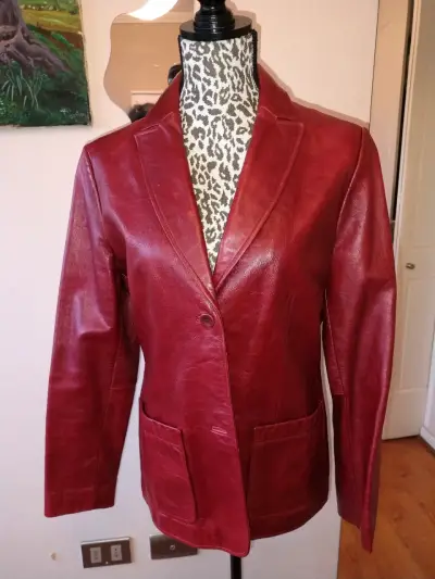Blazer rojo de cuero - miniatura 1