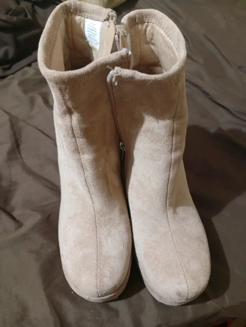 Botines beige de gamuza - 2