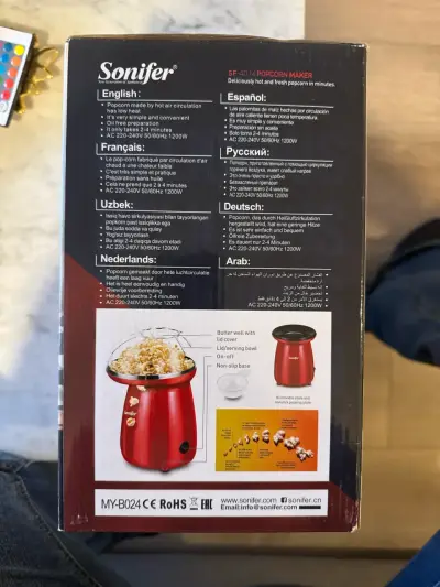 Máquina de palomitas Sonifer roja - miniatura 3