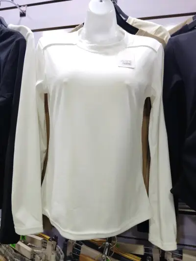 Polera blanca de manga larga con polar - miniatura 2