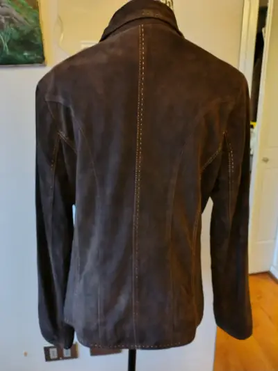 Chaqueta de gamuza café oscuro - miniatura 3