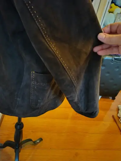 Chaqueta de gamuza café oscuro - miniatura 4