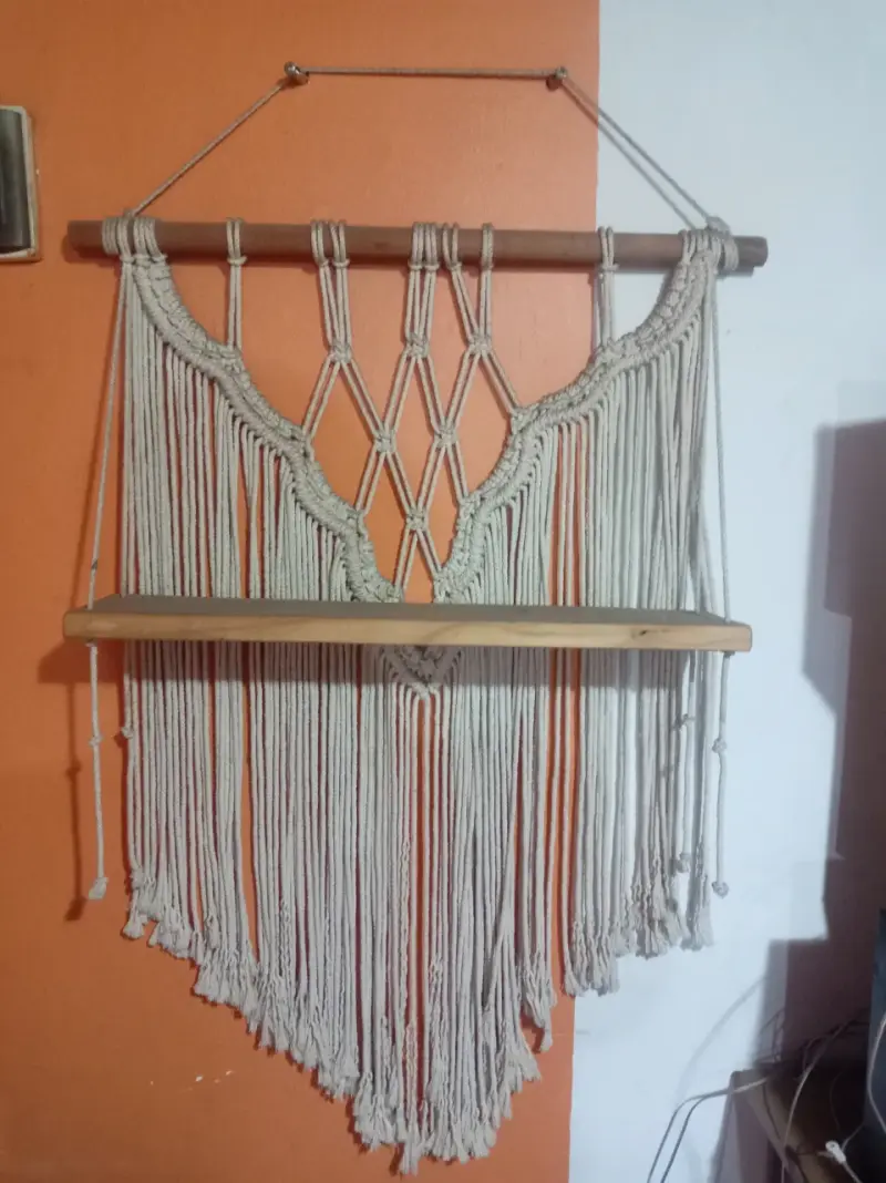 Estante colgante macramé