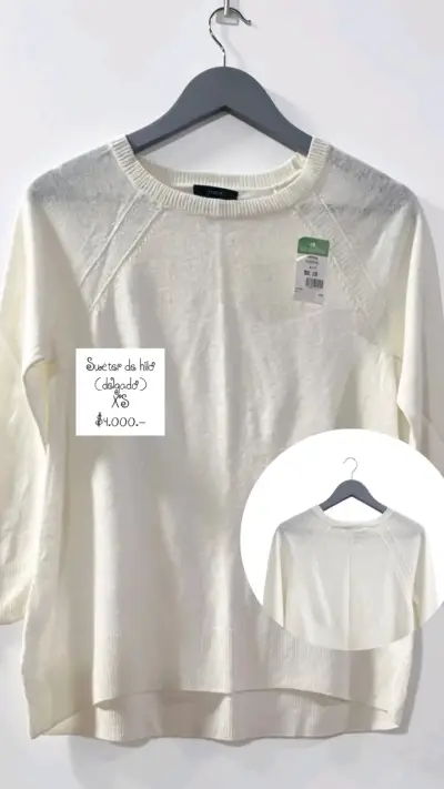 Suéter de hilo blanco nuevo - miniatura 1