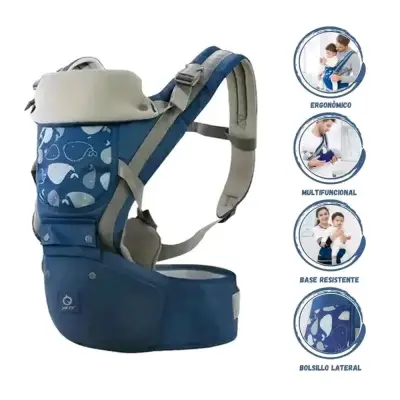Mochila portabebé ergonómica azul - miniatura 1