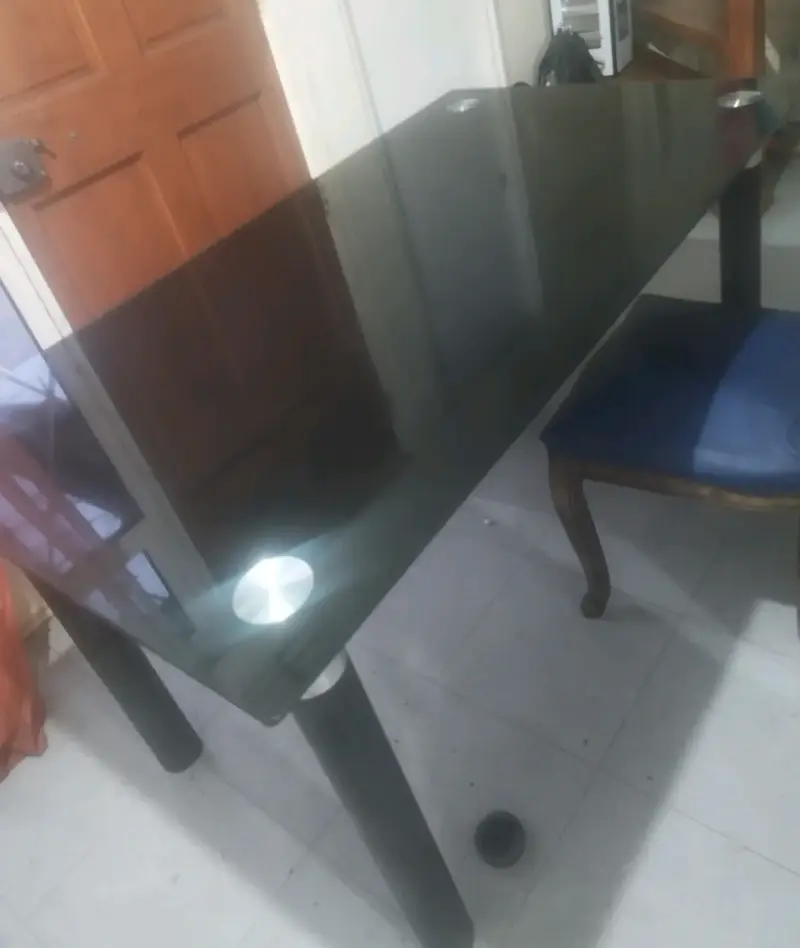 Mesa de comedor vidrio negro - 4
