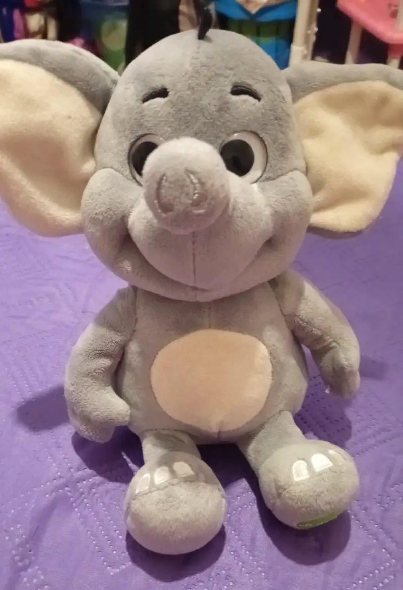 Peluche elefante gris suave - 1