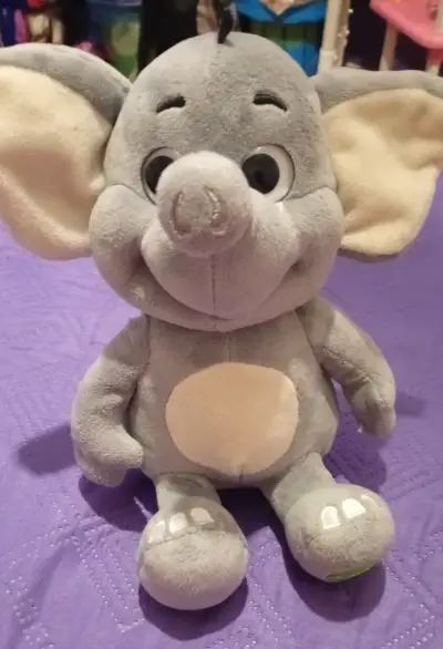 Peluche elefante gris suave - miniatura 1