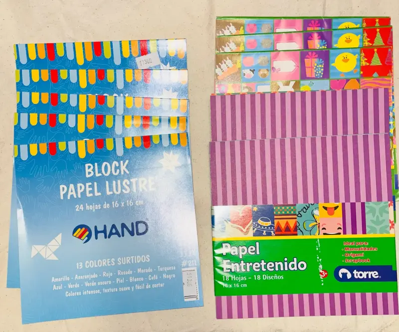 Papel crepé, cuadernos, masking tape colores. - 6