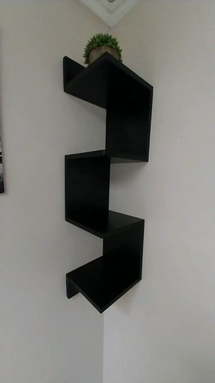 Estante de pared negro zigzag - 1