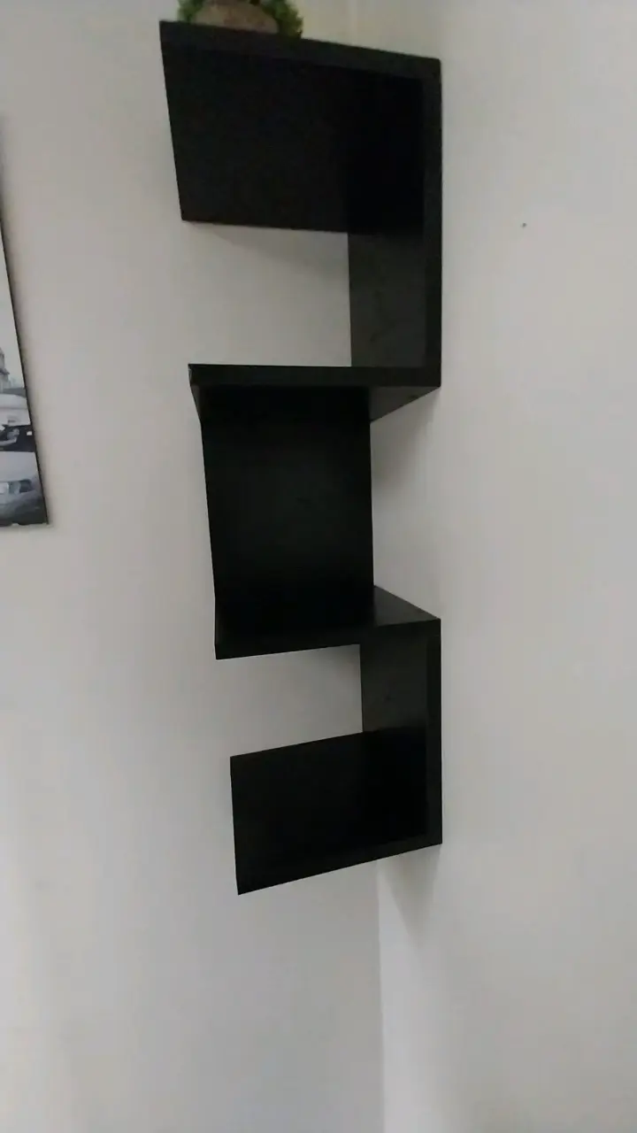 Estante de pared negro zigzag - 5