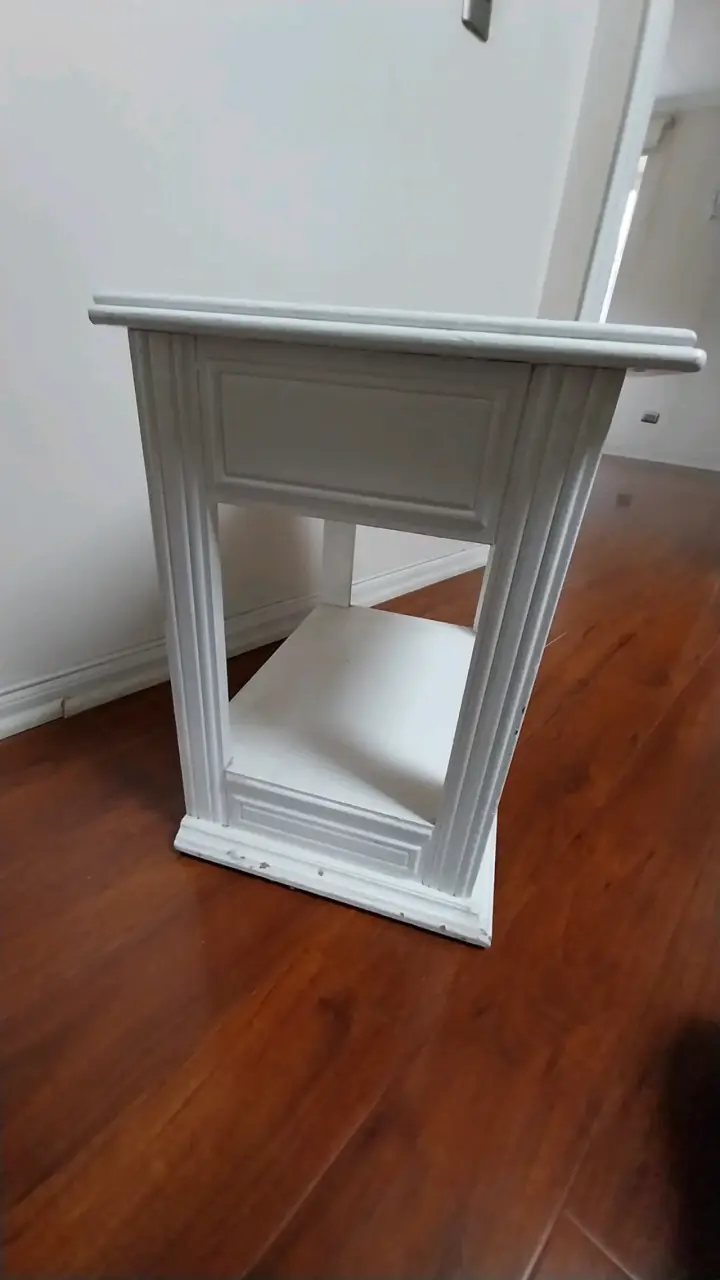 Mesa de madera de noche blanca - 3