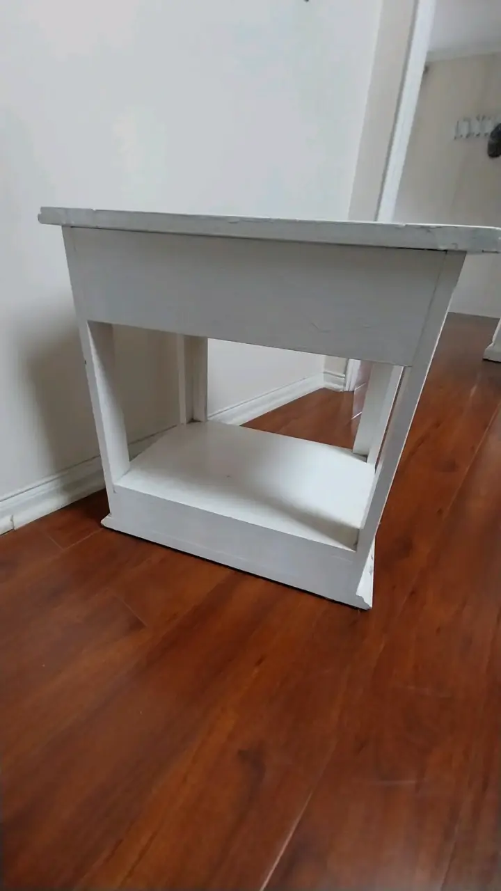 Mesa de madera de noche blanca - 4