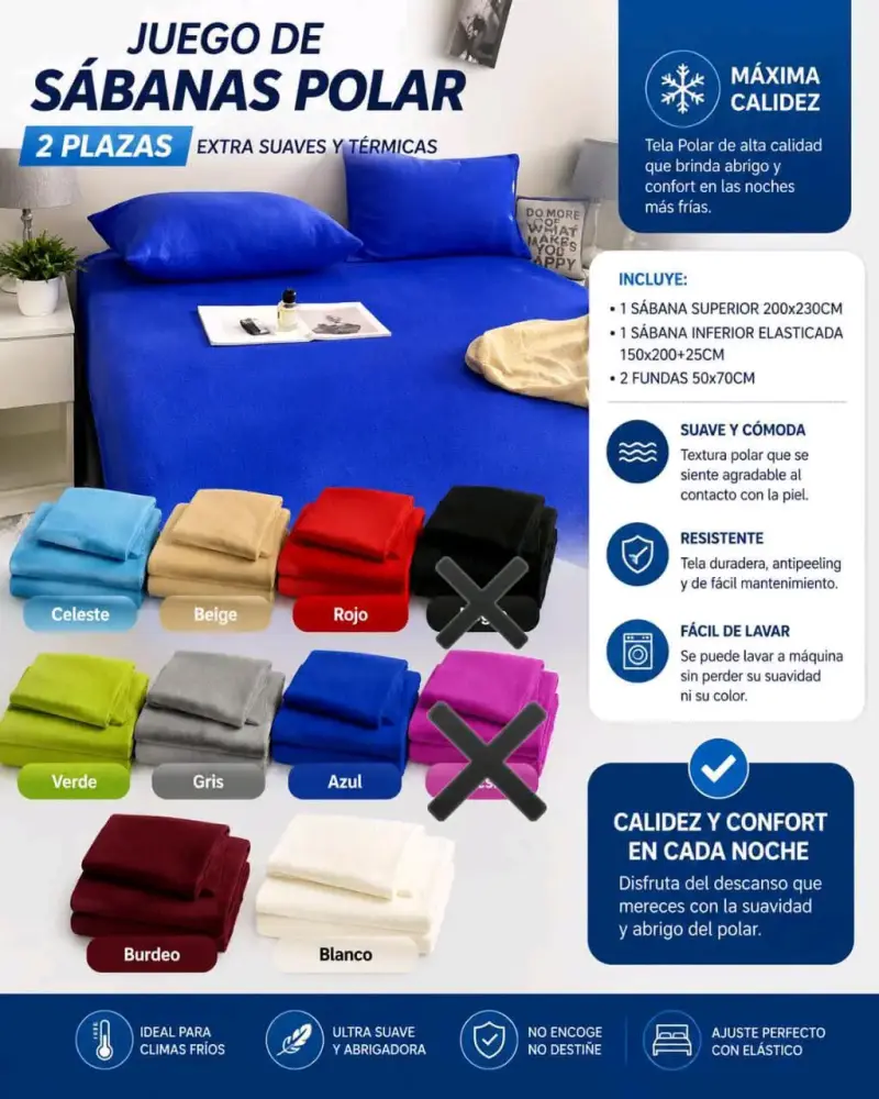 Juego de sábanas polar 2 plazas - 2