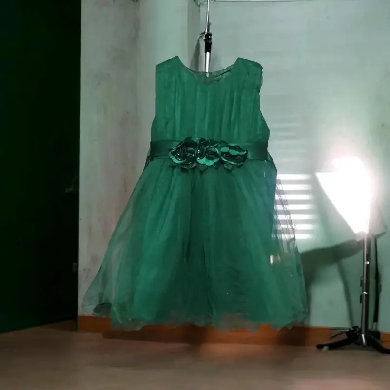 Vestido verde ceremonia infantil T4
