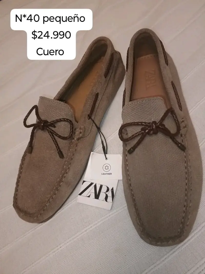 Mocasines Zara de cuero marrón