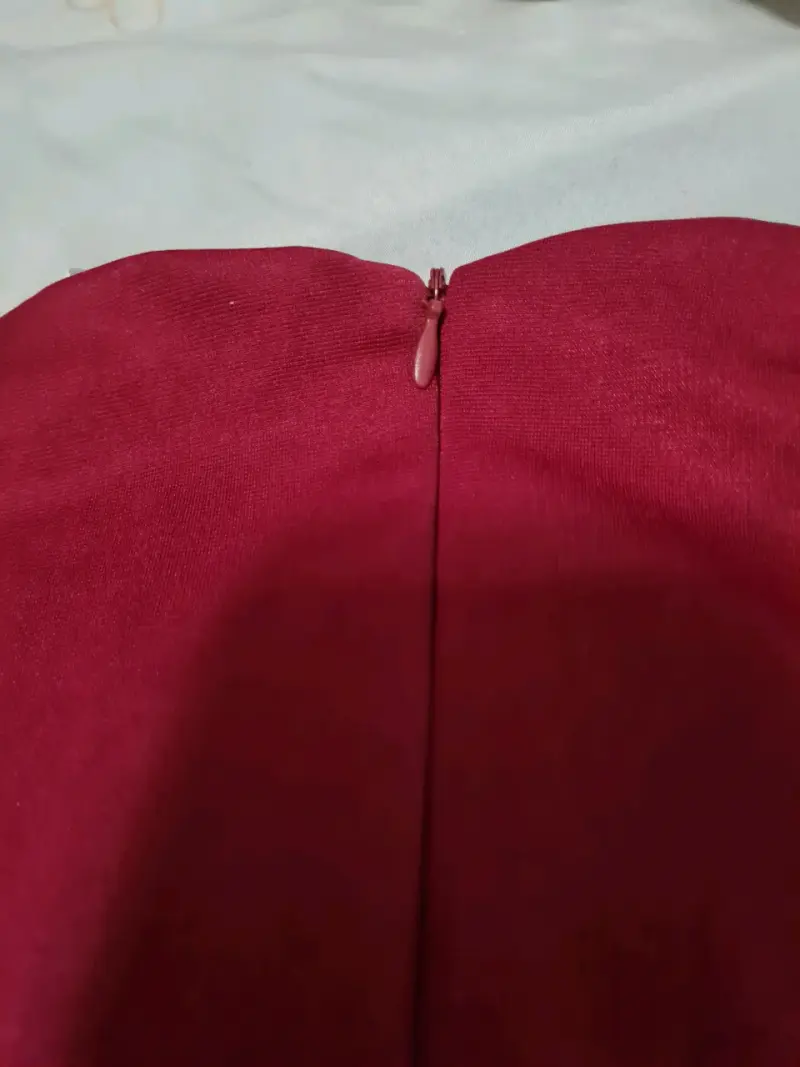 Vestido mini color vino/frambuesa - 5