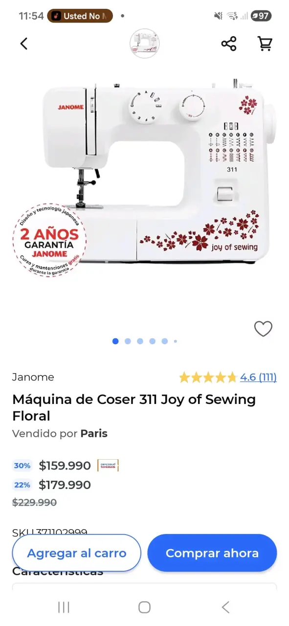 Máquina de coser Janome 311 - 2