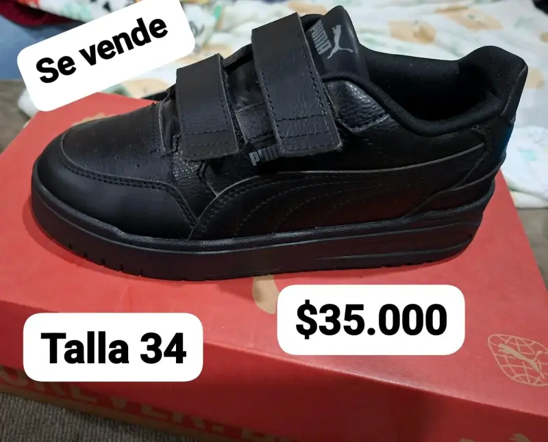 Zapatillas negras con velcro 34 - 1