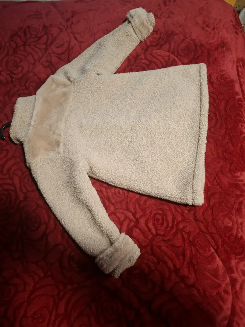 Abrigo de felpa beige para niños - 2