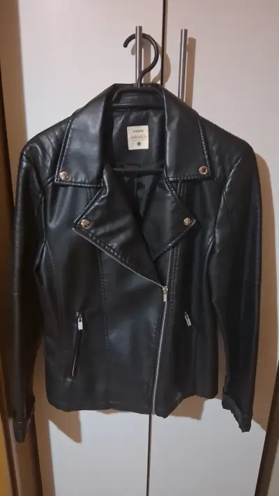 Chaqueta de cuero negra Opposite - miniatura 1