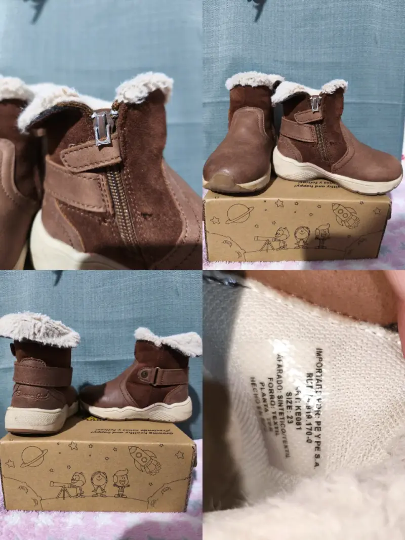 Botines niñas marrones con forro talla 23