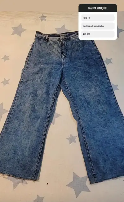 Jeans anchos elasticados azul - miniatura 1