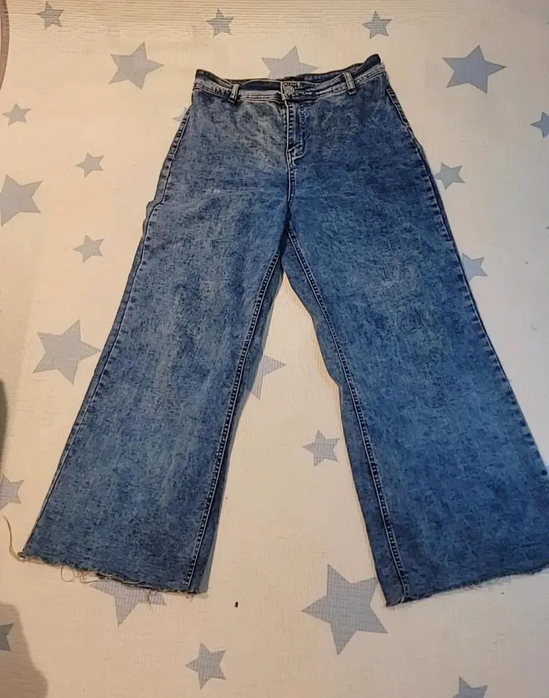 Jeans anchos elasticados azul - 2