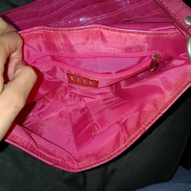 Cartera rosa efecto cocodrilo - 2